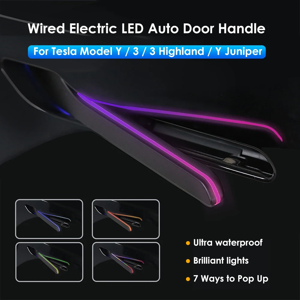 テスラ モデル3 ハイランド用 自動吸引ドアハンドル カラフル電動ドア