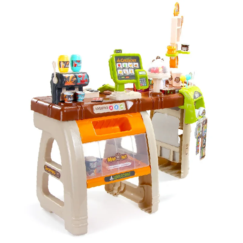 
 Детская головоломка, домашние игрушки, тележка, кассовый аппарат, имитация роскошного супермаркета, портфель для покупок  