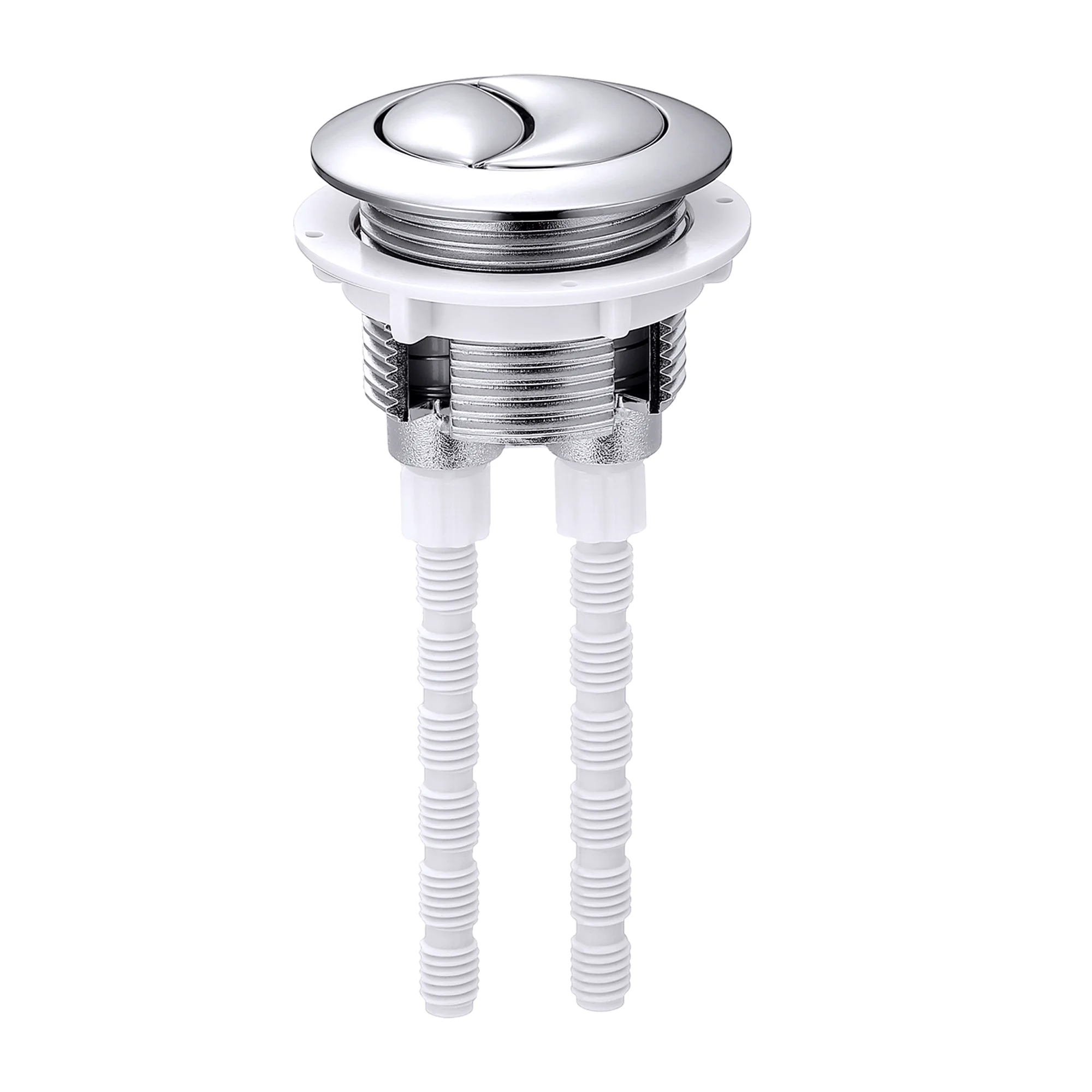 Bouton-poussoir Double Chasse Pour WC - Remplacement Facile, Diamètre 48 Mm, Matériau ABS Durable | Pour Réservoir De Toilette Et économie D'eau