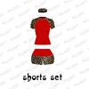 Red Leopard shorts set
