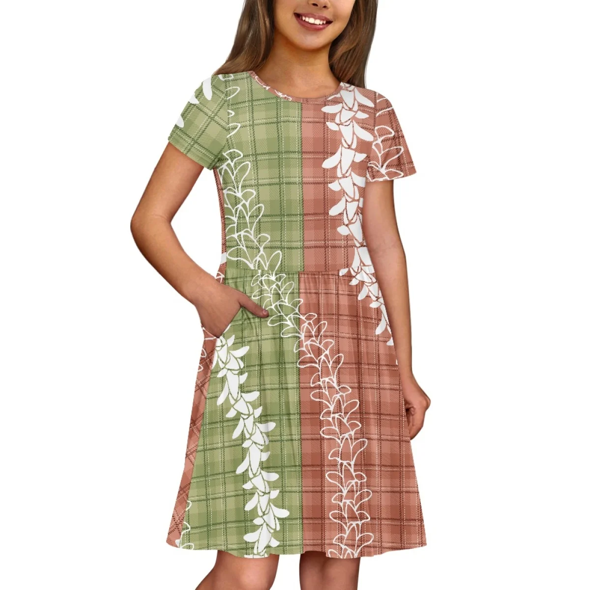 Shop Personalized Comfortable Hawaii Palaka Short Sleeve Dress