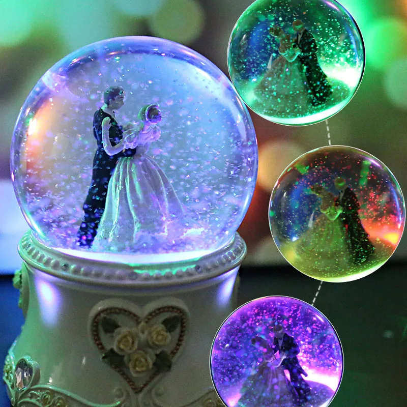 Birthday Gift Luminous Crystal Ball Music Box | Lovers Crystal Ball Music  Box - Music Boxes - Aliexpress