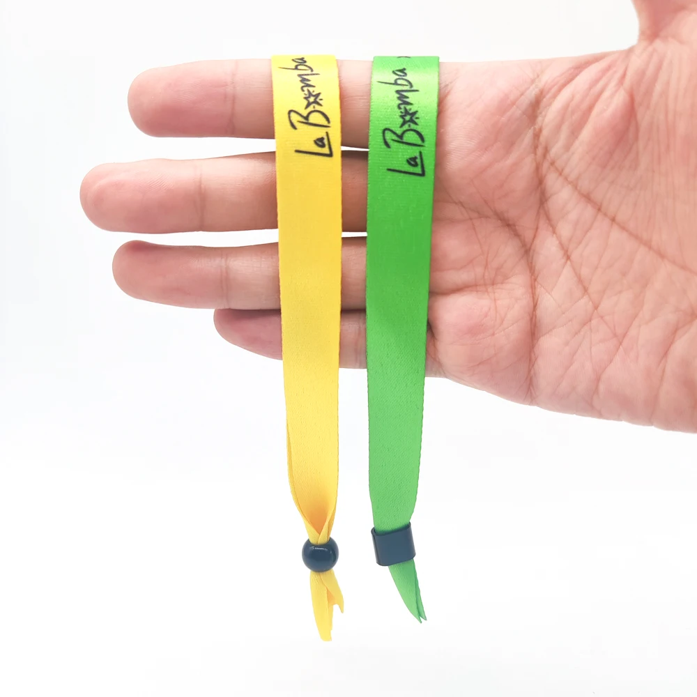 Hign Quality Customized Color Fabric Polyester Festival Bracelet  Fabric Wrist Bands for Every Activity factory