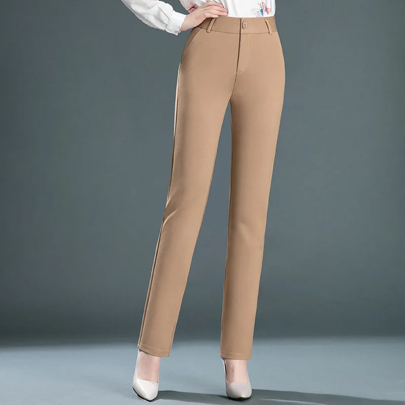 chinese dress ladies Fishers Finery Women's Ecofabric Ponte Knit Bootleg Dress Pant with Belt Loops (Khaki, Xs Tall) main image 1