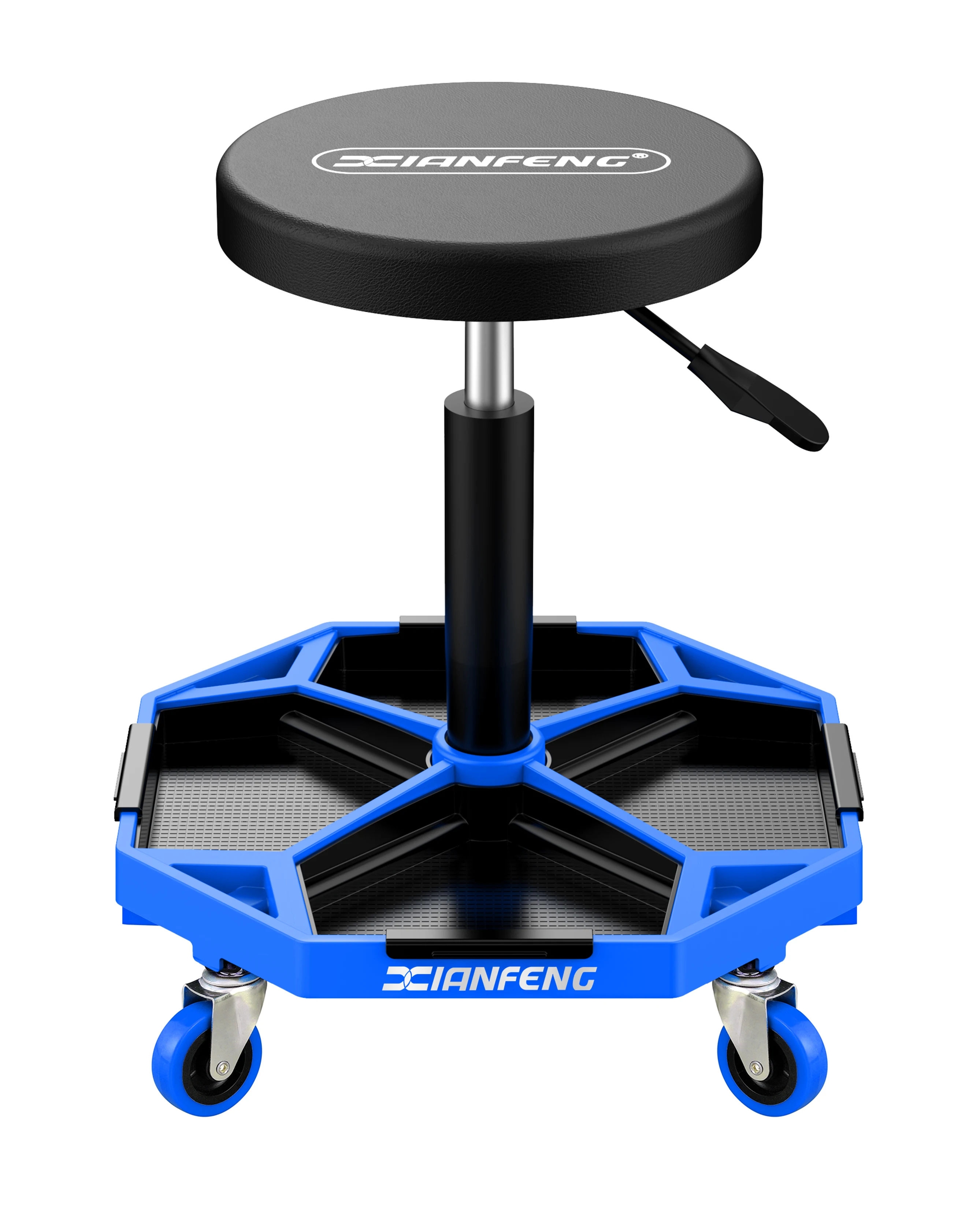 Auto Detail Tool Creeper Seat  Stool Adjustable Rolling Utility Vehicle Detail Seat with Storage Tray Tool Organizer