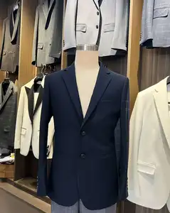 2026 Top Selling Plus Size Wool Formal Single Breasted Business Men's Wedding Suits for Bespoke Groom Waterproof Black Jacket