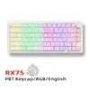 แป้นพิมพ์ 80 ปุ่ม ดีไซน์ขอบสีขาว รองรับการเชื่อมต่อสามโหมด: แบบมีสาย, ไร้สาย 2.4G และบลูทูธ