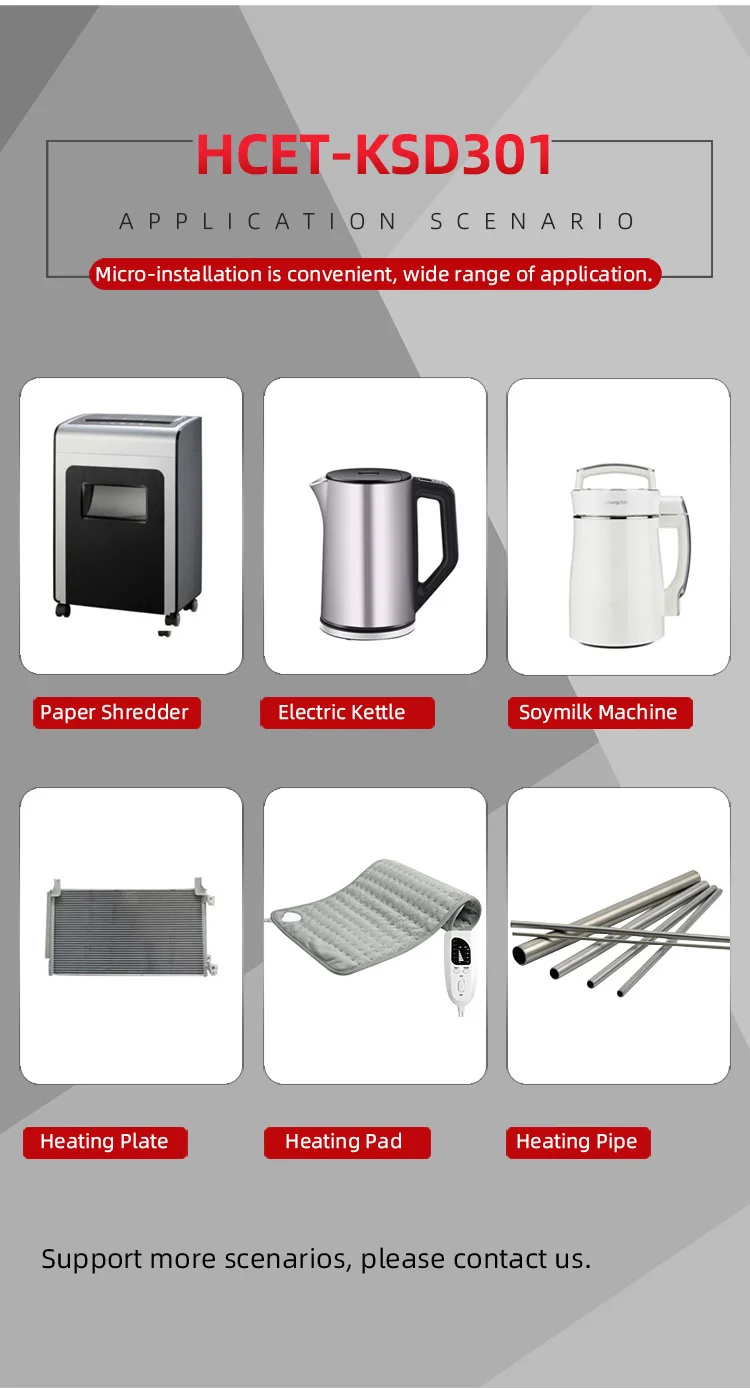 HCET KSD301 Bimetal Thermostat 120 Degrees 250V 16A Temperature Switch for Electric Kettle Battery Powered