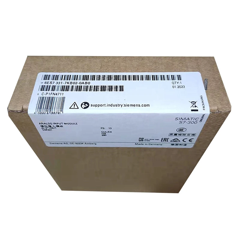 New Original 6ES7 331-7KB02-0AB0 6ES7331-7KB02-0AB0 analog input module for Siemens SIMATIC S7-300 series, with 2 analog input channels, high precision, electrical isolation and strong anti-interference performance. 