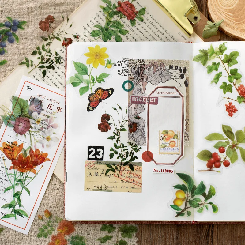 40pcspoack vintage stickers plant flower sticker for diy scrapbooking journal decoration stationery gift buy plant stickers for bullet journal sticker pack for diy scrapbooking stickers vintage product on alibaba com