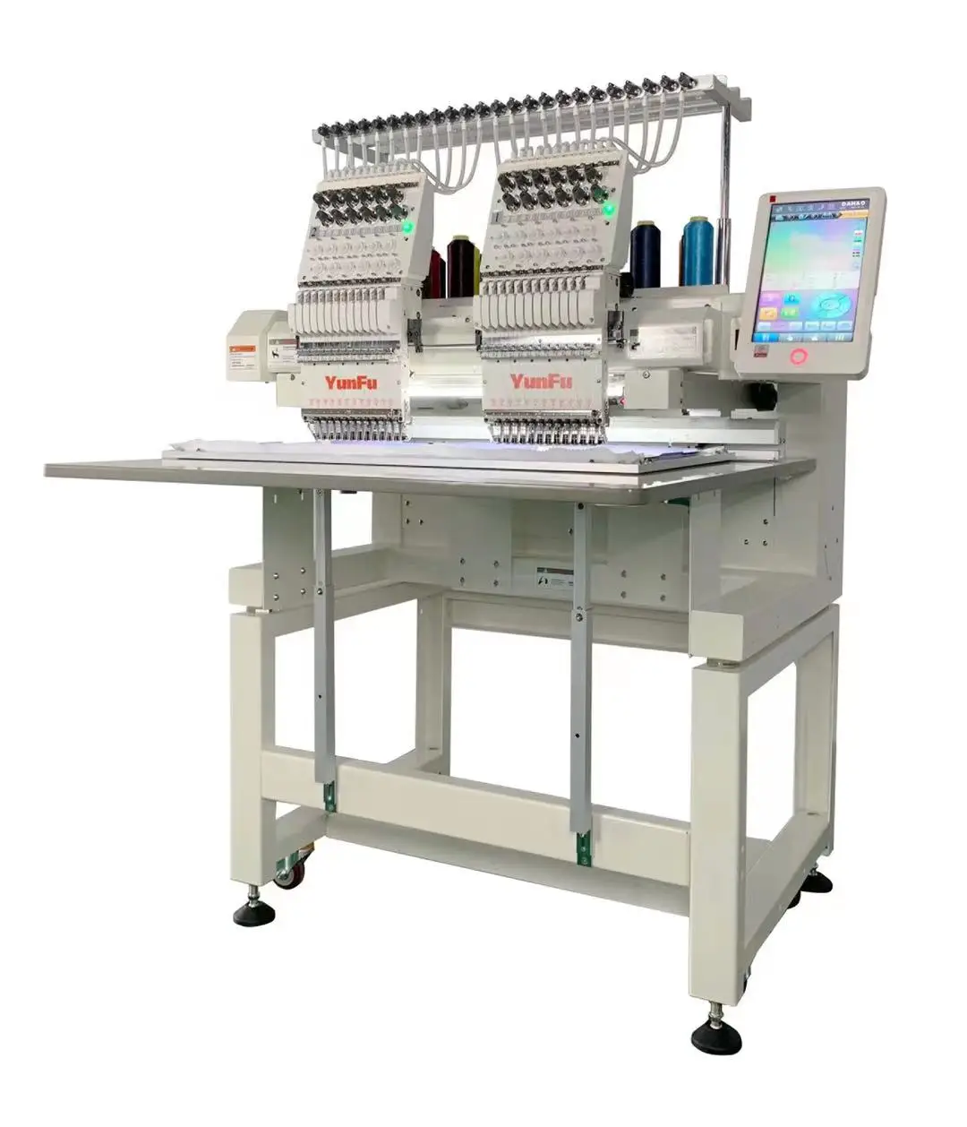 YunFu Small Computerized  2 Heads 12 15 Needles Hat Mini Embroidery Machine 2 Head with Factory Price