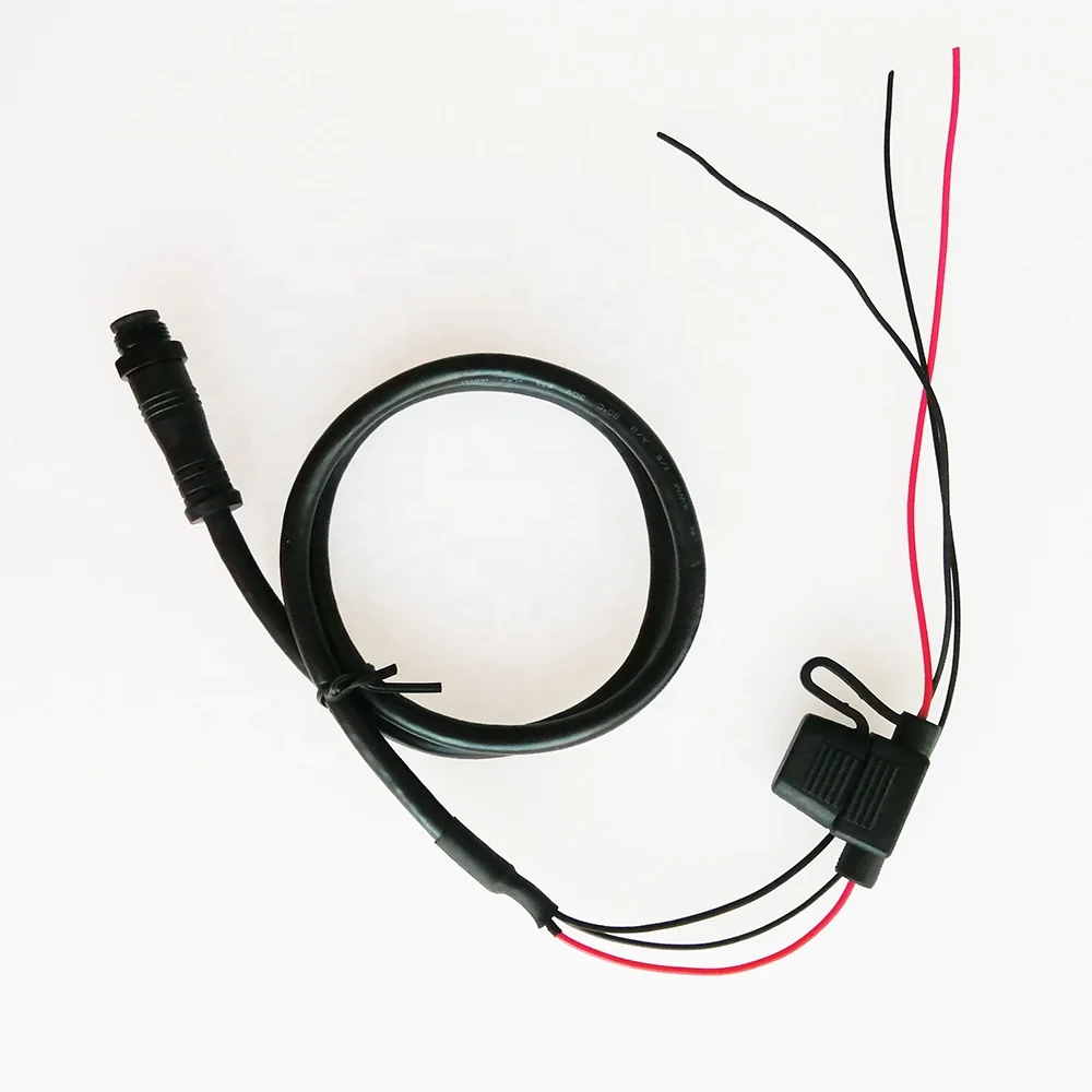 M12 Plastic connector A Code 5 pole waterproof cable with fuse 3A + holder molded sensor cable marin