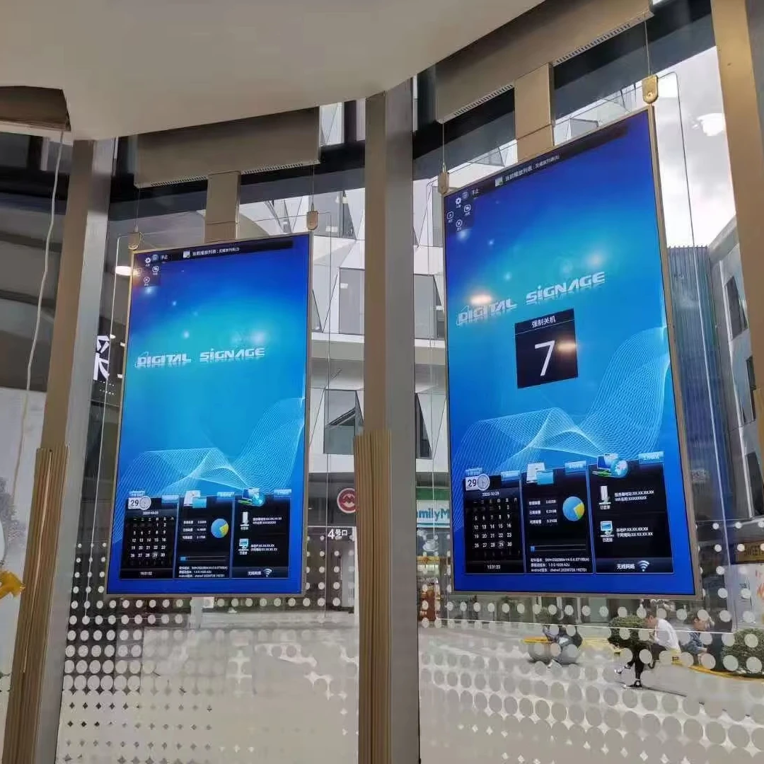 Lcd Display 32-75 Inch 2K4K  High Brightness Double-sided Shop Window Display  for Shopping Malls and Retail Stores Customizable
