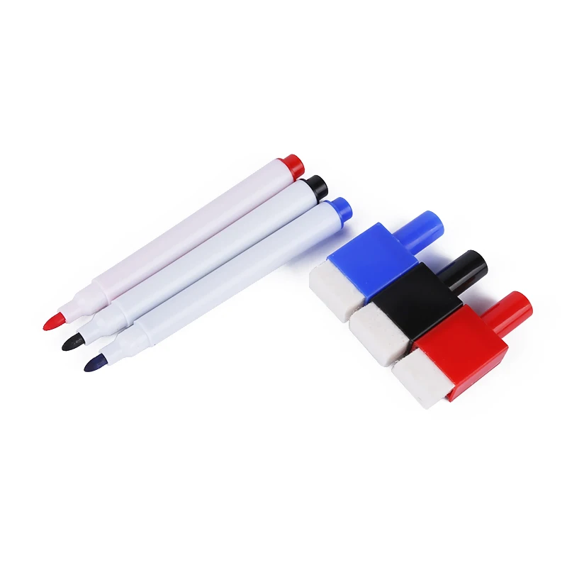 Magnetic White Board Marker Pen with Eraser, Non-toxic Whiteboard