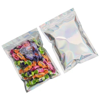 Wholesale Resealable Colored Holographic Mylar Baggies Mini Ziplock ...