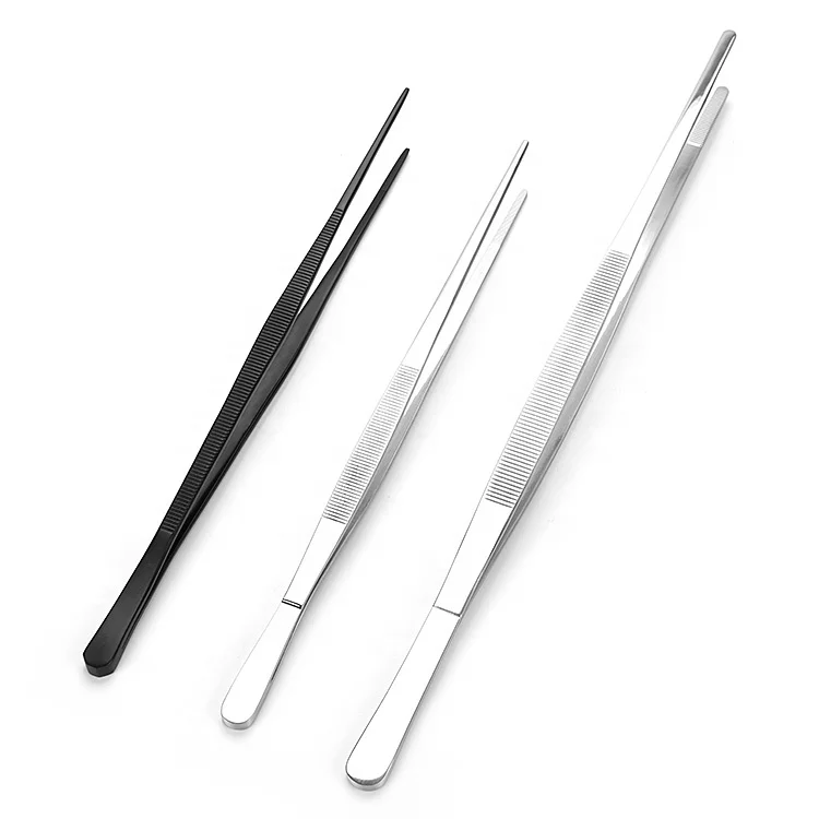 professional stainless steel precise kitchen tongs