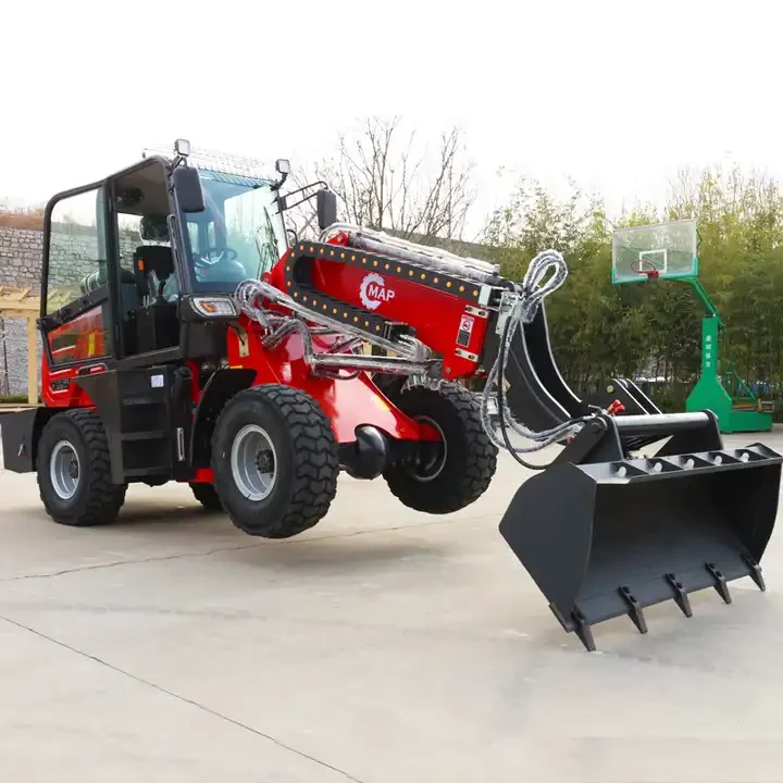 CE TL15 1.5T Mini 4X4 Wheel Front End Loader with Telescopic Boom Backhoe Electric Top Crawler Used Loaders for Sale