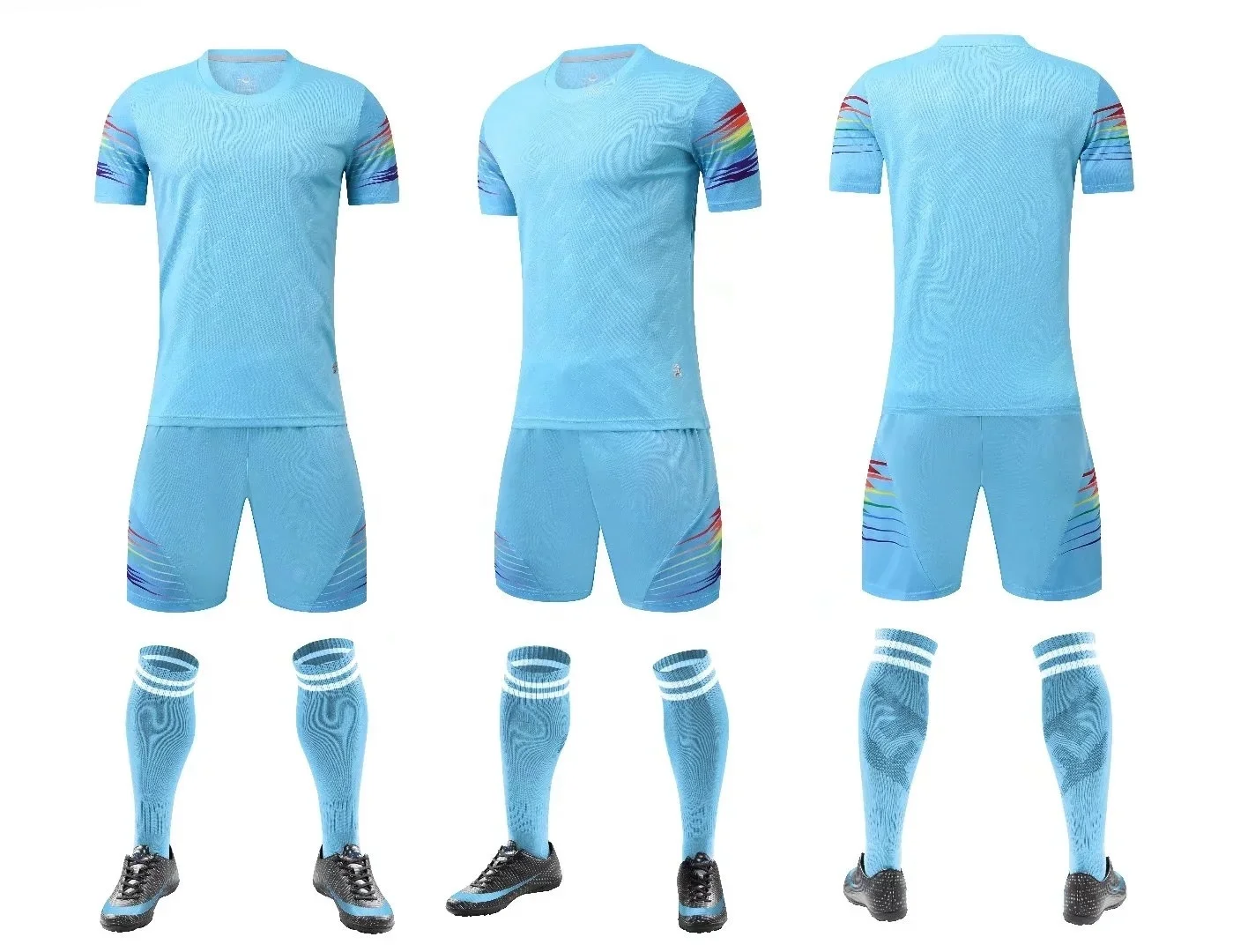 Customized With logo and Numbers Black White Breathable Soccer Kit Bulk Soccer Jerseys