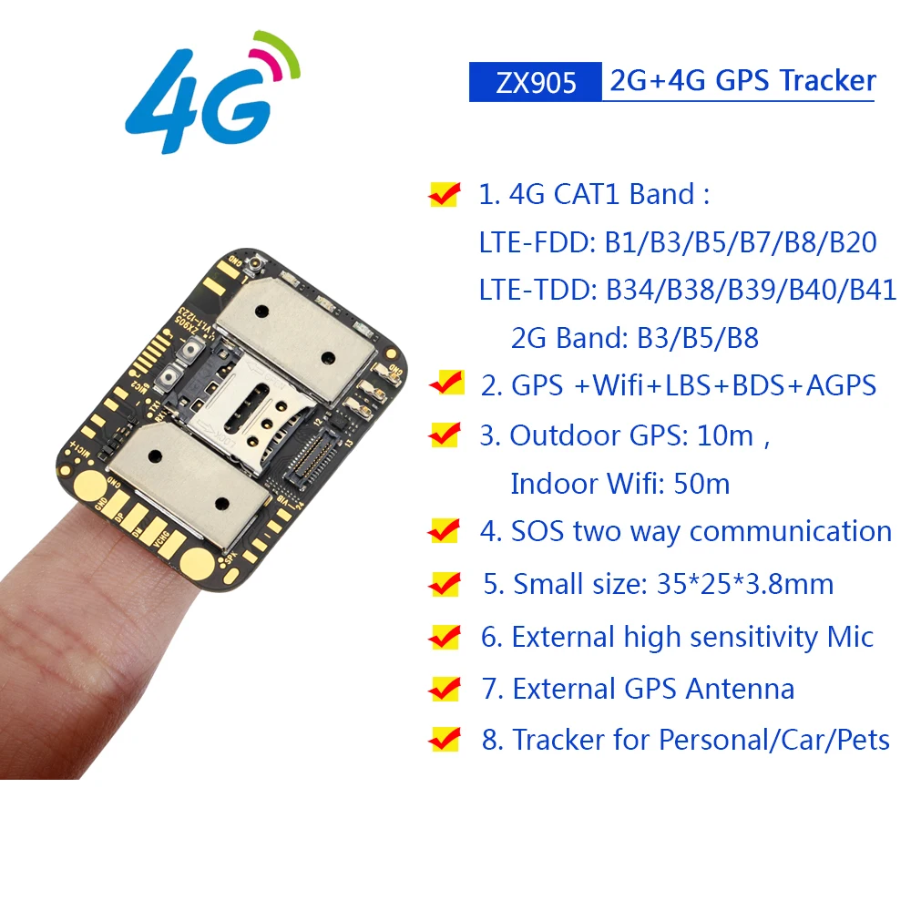 4G Mini GPS Tracker Module ZX905 - Anti-Lost Solution