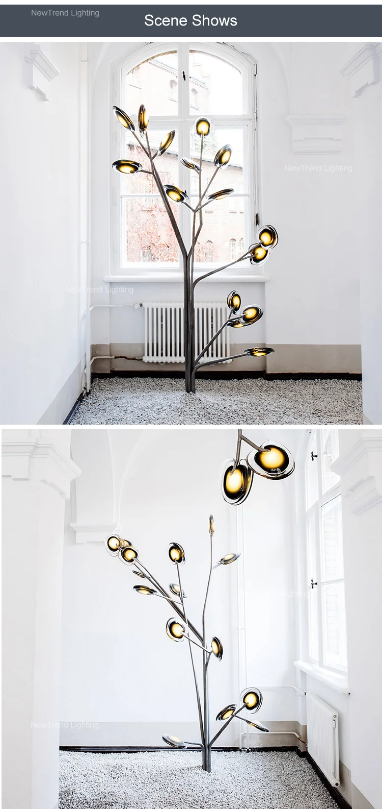 cpl 211 modern design tree branch standing light custom hotel restaurant villa decor metal glass floor lamp -6