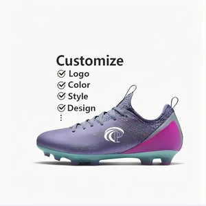 Factory Custom Oem Cheap High Quality Outdoor Professional Ankle Leather Training Futsal Soccer Cleats
