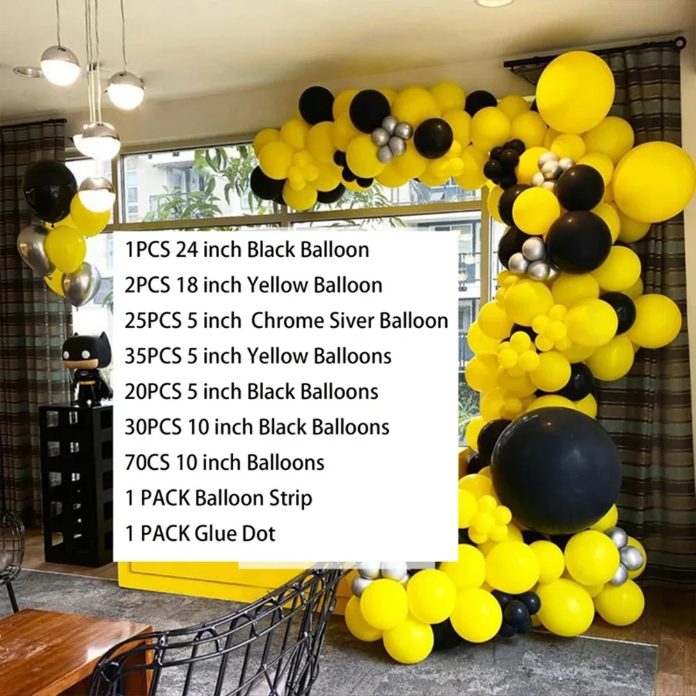1Pcs Gold Black Balloon Sticker Birthday Party Event Decor 10/18