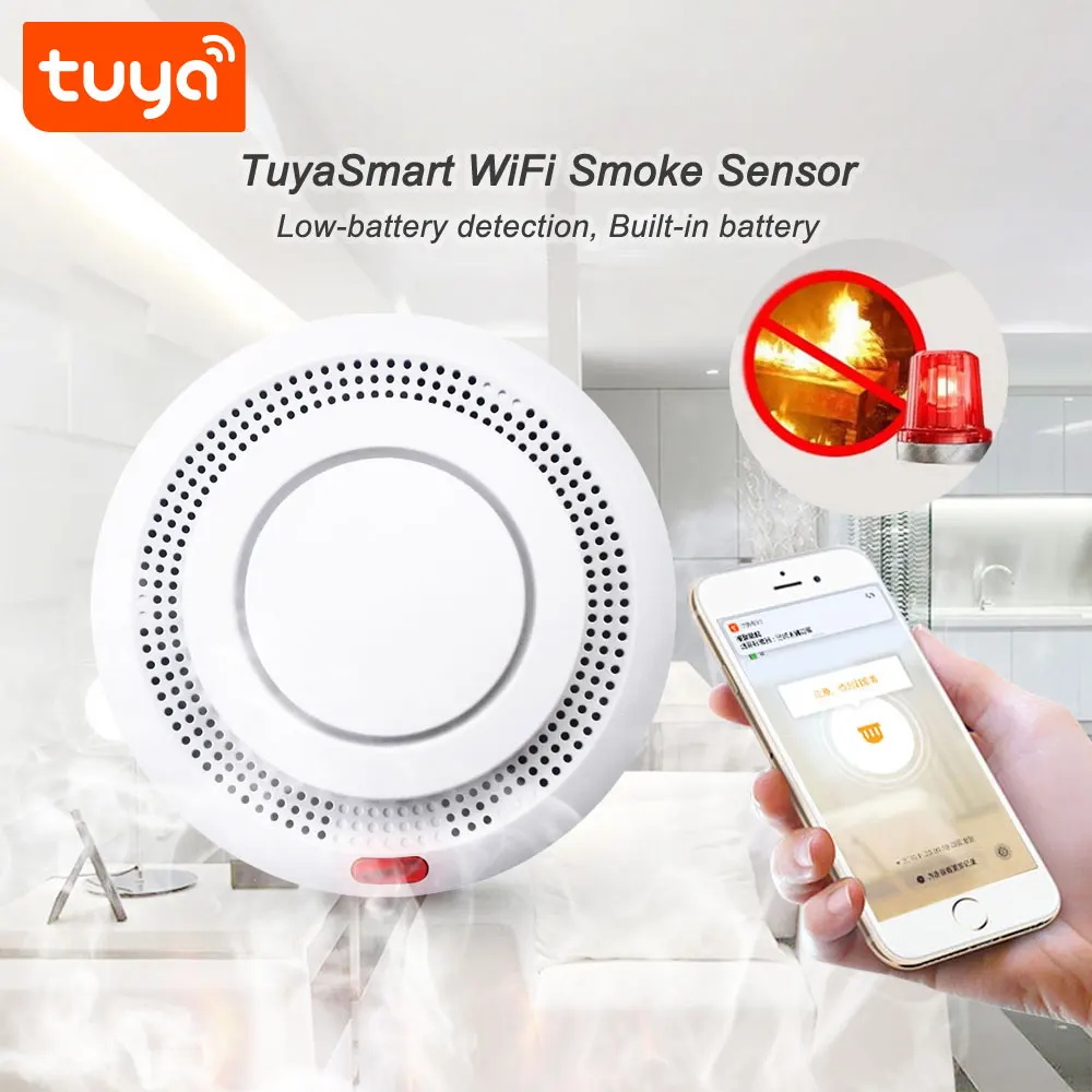 Sensor Alarma Detector de humo Contra Incendios WiFi Tuya PST-YG400A MN  ELECTRONICS