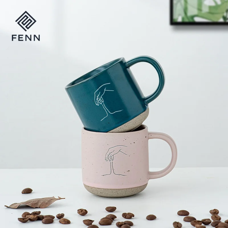 product fenn wholesale vintage style matte beige clay cups ceramic mug custom stoneware mug speckled seasome ceramic coffee gift mug-60