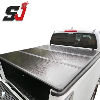 SJ Factory Car accessories hard tri fold tonneau cover for hilux ranger triton L200 navara np300 4x4
