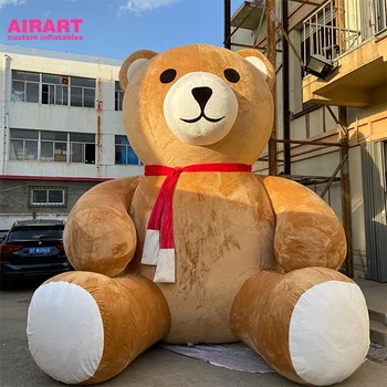 Cute brown plush Inflatable bear Giant inflatable Santa Bear