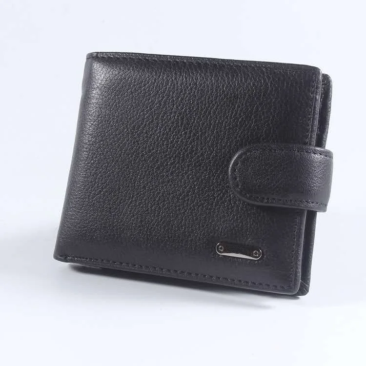 Mens  RFID blocking safe soft leather TRI FOLD wallet credit card with coin pocket