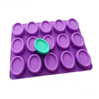 Soap Making Tools 15 Cavity Oval Shaped Silicone Mold for Soap Making Silicone Soap Mold