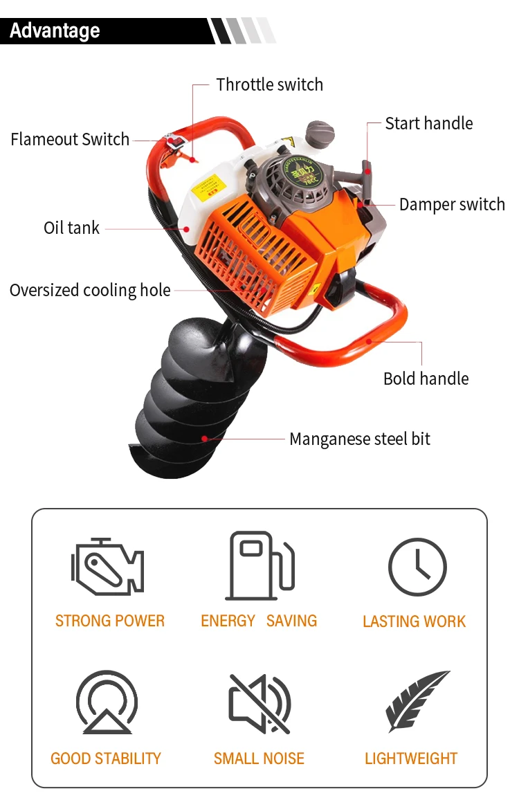 O O Ground Drill Earth Auger OO-EA52B manual earth auger Garden Spades earth auger drill machine