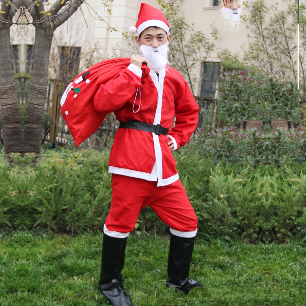 Cheap Family Felt Santa Claus Suit Perfect for Christmas
