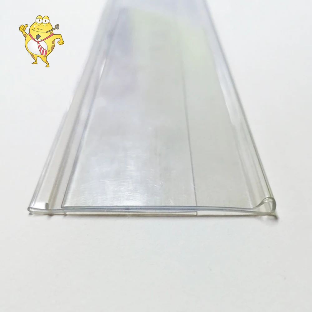 LAOHAMA Factory PVC Transparent Price Tag Holder Flat Data Strip Shelf Strip Display