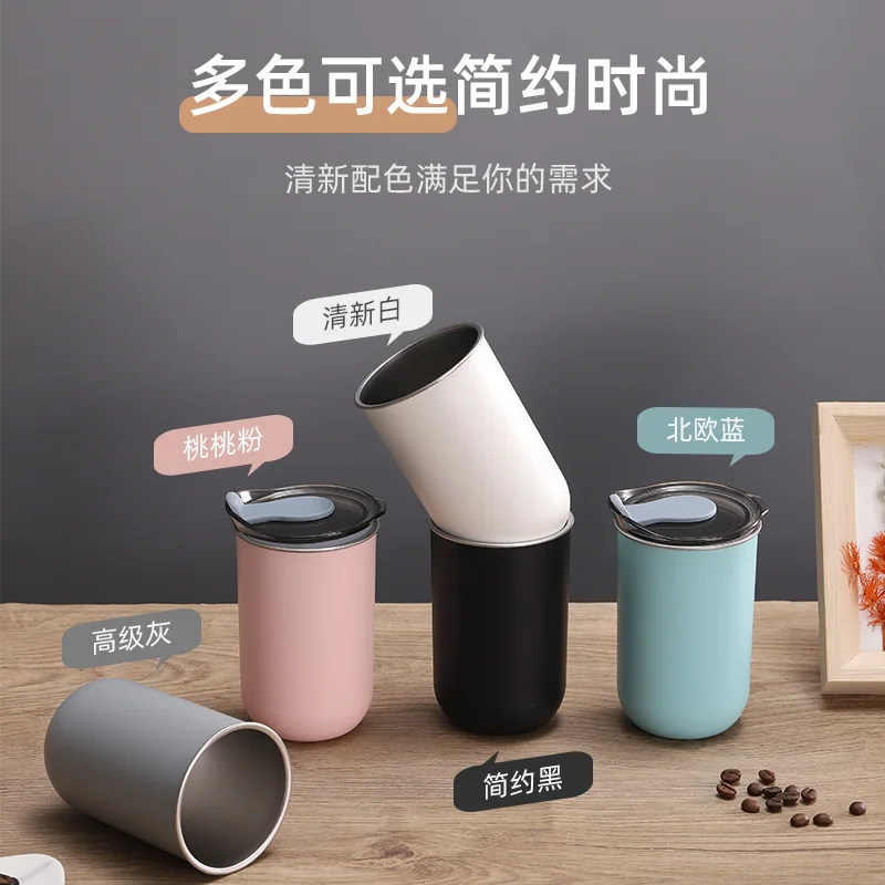 IN STOCK 350ml Outer Plastic Inner Stainless Steel Cup Double Wall Insulated Coffee Water Bullet Cup Thermos for Portable Cup