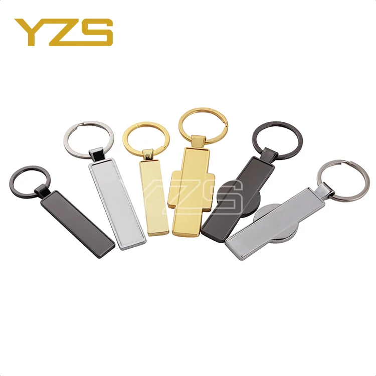 Hot Selling Rectangular Blank Brand Licence Number Plate Auto 3d Metal Keychain Car Model Keychains
