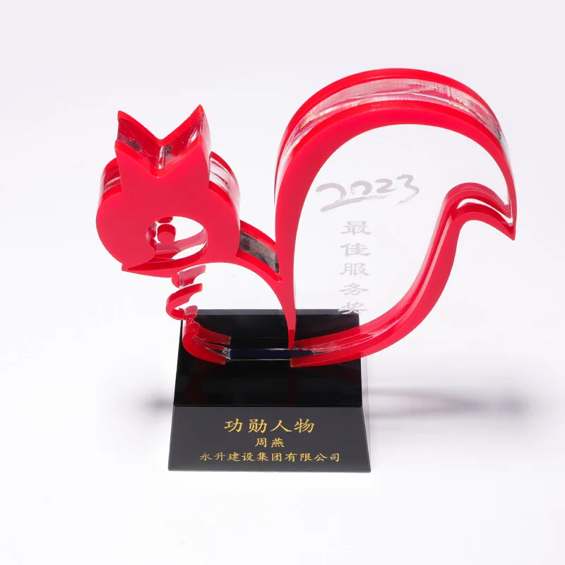 High quality wholesale customized creative design acrylic trophies awards plaques manufacture