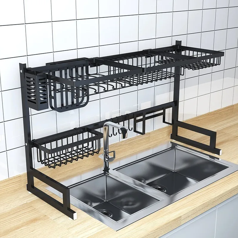 BUTORY 2-layer Retractable Drain Rack, 201 Stainless Steel