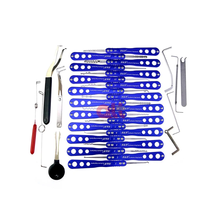 H&H 30-in-1 Lock Picks Tools Lock Pick Set Lock Opener Locksmith Lock  Picking Tools Professional HIgh Quality Locksmith Tools