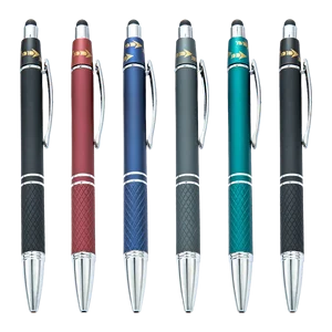Best Selling Multi-Functional Matte Rubber Paint Metal Ballpoint Pen and Stylus with Customized Logo for Promotional Gift