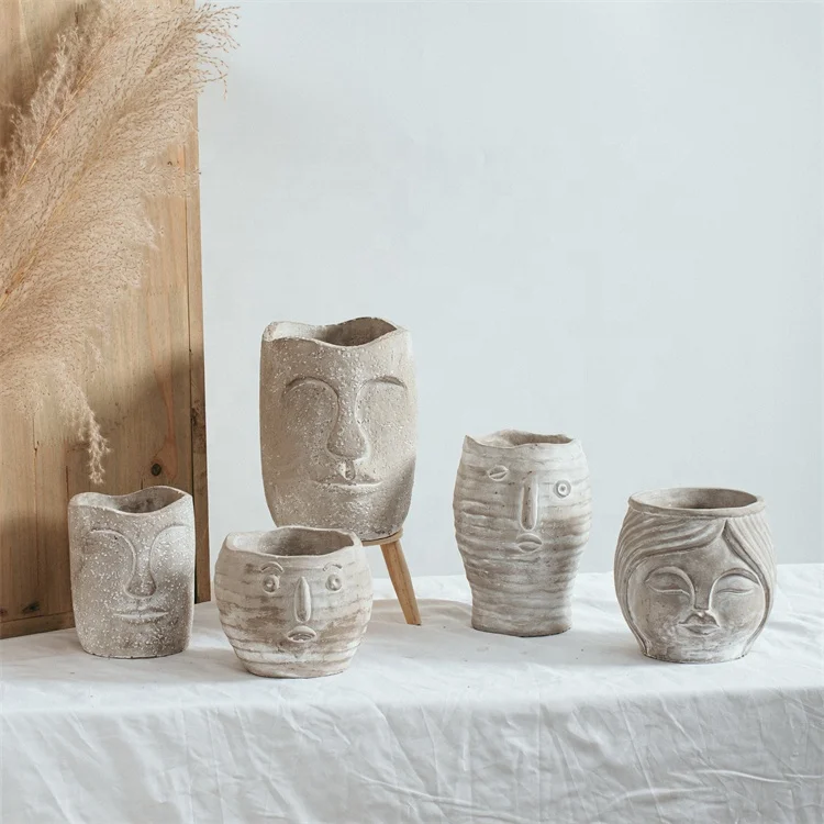 Модный креативный дизайн, горшок для суккулентов, матовые милые цементные цветочные горшки для украшения