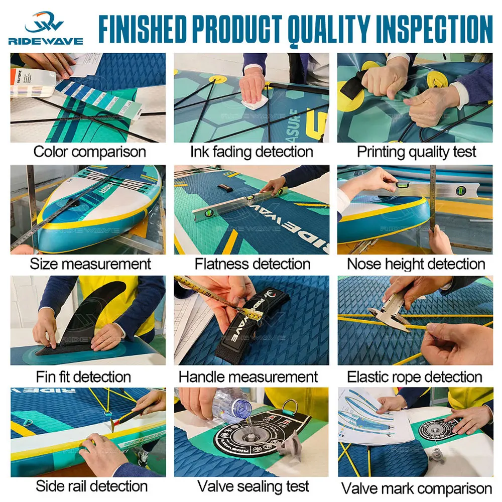 RIDEWAVE Hot Sales Inflatable Fishing Kayak sup Board Paddle Board Surfing Paddleboards 10'6*32"*6" with Pump Paddle