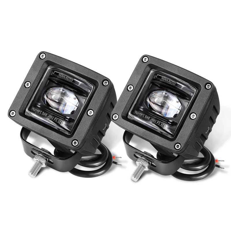 NOVA AUTO SAE J583 Approved Street Legal White or Yellow Light 3 Inch 20W  SAE LED Fog Lights