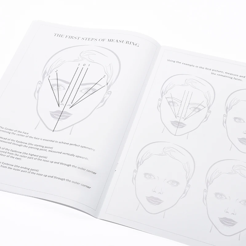 Professional Permanent Makeup Microblading English Practice Book Eyebrow Training Manual Kit for Academy