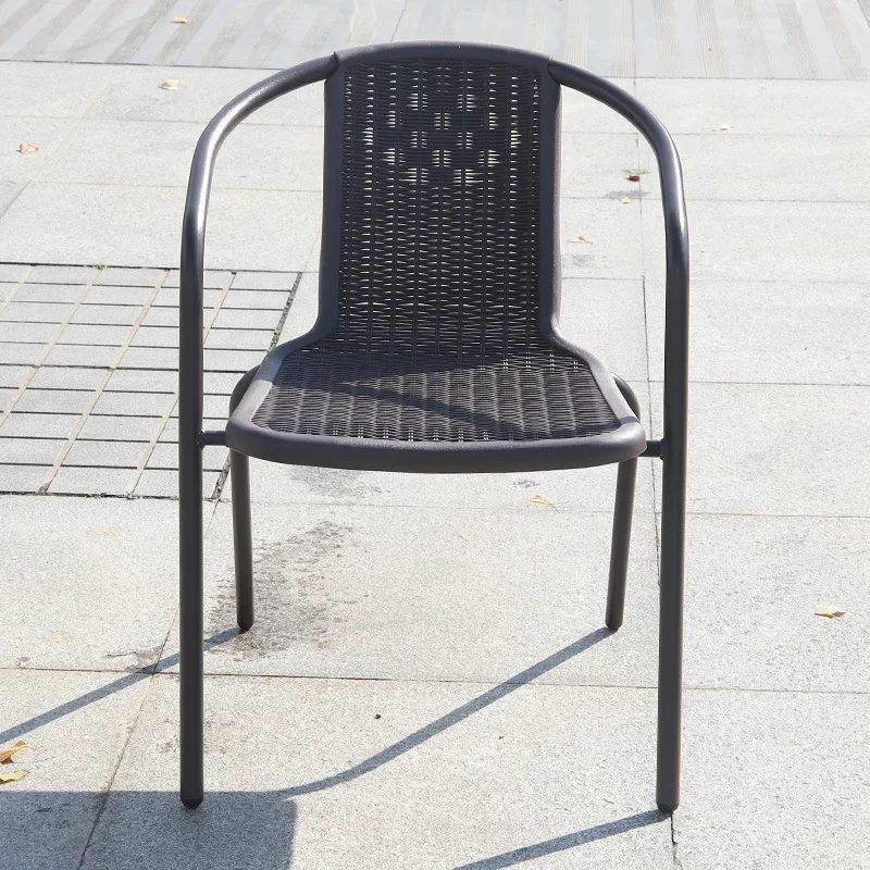 Открытый патио из ротанга стул садовая мебель набор с железной спинкой и водонепроницаемый стол для отдыха на открытом воздухе