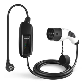 Duosida 16A portable type 2 ev charger with EU schuko plug 240 volt charger