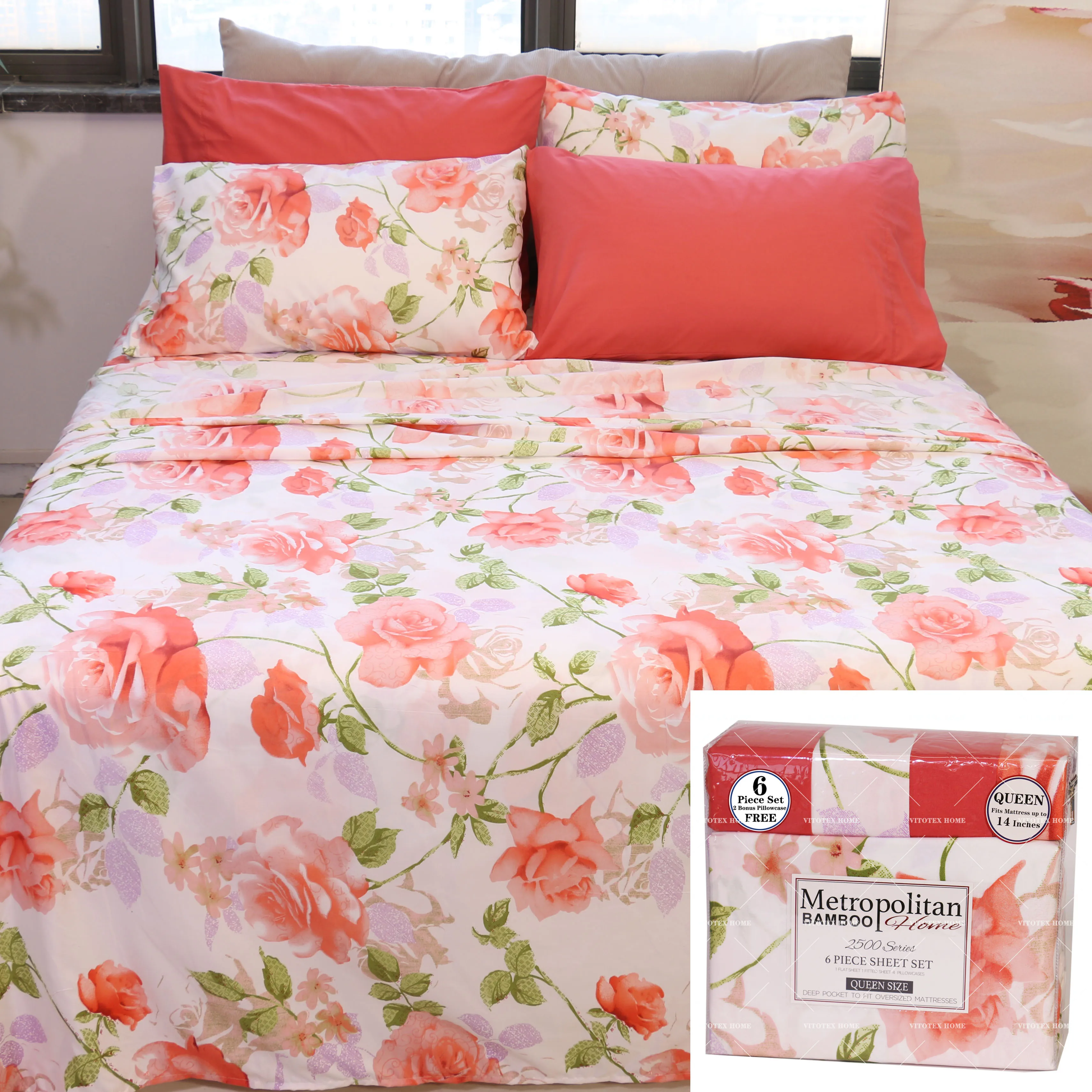 China 100 Polyester Fabric 3d Printed 90gsm 6 Pieces Prinrted Bedsheet