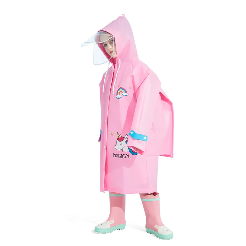 Reusable cartoon Wholesale promotion kid raincoat breathable and protectiveb rainy day rain coat