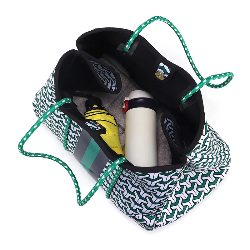 2024 New Design Handbag Perforate Neoprene Beach Bag With Small Wallet